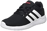 adidas Lite Racer CLN 2.0 Running Shoe, Core Black/Cloud White/Scarlet, 38 2/3 EU