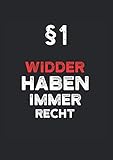 Notizbuch Widder: Notizheft A4 als Geschenk-Idee für Widder mit Humor / 120 Seiten liniert / als Tagebuch für Sternkreiszeichen mit dem Spruch §1 Widder haben immer R