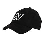 New Balance Men's and Women's Block N 6-Panel Curved Brim Hat, Black, One S