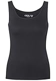 Cecil Damen Basic Tanktop Carbon Grey L Ärmellos, Top, Rundhals, Bio-Baumwolle, Monochrom Einfaches Desig