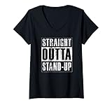 Damen Straight Outta Stand-up – Agile Scrum Funny Distressed T-Shirt mit V