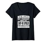 Damen Niemand Ist Perfekt Skip Bo Spieler T-Shirt mit V