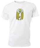 Eule T Shirt, Grandad Eule, weiß - Größe: L