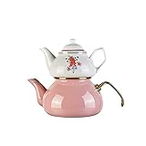 Karaca Bouquet Teekannen-Set, ee, Tea maker, Turkischer Teekocher, Wasserkocher, Tea Pot Set , Teekannen set, Material Porzellan, 2 Jahre Garantie, Teekanne 1 Liter , Trinker 2 L