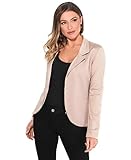 KRISP Damen Blazer aus Weichem Jersey Stoff Anzug Jacke Kurzblazer Langarm, Sandstein (3558), 42, 3558-STN-14