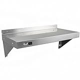 KuKoo Edelstahl Gastro-Regal Wandregal Küchenregal Edelstahlregal Wandbord Gewürzregal Edelstahlmöbel mit Gratis 2 x Mikrofasertuch 1000mm B x 300mm D