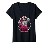 Damen WWE Sasha Banks rosa Haare T-Shirt mit V