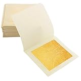 KINNO Echte Blattgold Essbar 24 Karat Goldfolie 5 * 5cm zum Basteln Lebensmittel Kuchen Backen Torten Dekorfolie Kunsthandwerk 30 B