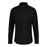 Soulution Herren Hemd - Slim-Fit Langarm Hemd Blickdicht mit 130g/m² - körperbewusster Schnitt - Business Freizeit Anzugshemd - Schwarz - M - Umweltfreundliche Herstellung in EU