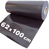 Magnetfolie magnetische Folie roh braun - unbeschichtet - 0,4mm x 62cm x 100cm – Meterware - flexible magnetische Folie, hält auf allen metallischen Oberflächen - dient nicht als Haftgrund für Mag