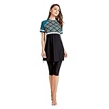 Lazzboy Muslimische Frauen Bademode Short Sleeve Top + Pants Badebekleidung Badeanzug Muslimischen Kurzarm Und Hose 2-teilige Burkini Sets Islamischen Damen Swimwear Bescheidene(Schwarz,2XL)