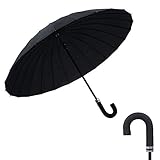 XJYJF Regenschirm Golf Regenschirm FPR Frauen Männer Extra Große Übergroße Große Baldachin Ergonomisch Griff met Wasser beginnen Bloom ，Sonnenschutz (Color : Black, Size : Free)