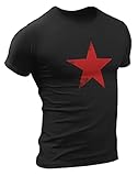 Kommunistisches Rotes Stern Herren T-Shirt #3571 (M, Schwarz)