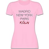 Stadt und City Outfit - Weltstadt Köln - L - Rosa - köln t Shirt Damen - L191 - Tailliertes Tshirt für Damen und Frauen T-S