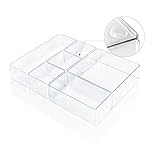 Lilly Things® ANTIRUTSCH Schubladen Ordnungssystem (6-teilig, transparent) Schubladen Organizer Schubladeneinsatz Tablett Aufbewahrungsbox für Make-Up Kosmetik Schminktisch Schreibtisch Büro Bad Kü