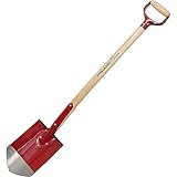 Fiskars Gärtnerspaten für harte, steinige Böden, Spitz, Länge: 106 cm, Astfreier Eschenholz-Stiel/Stahl-Blatt, Rot, Classic, 1003690