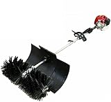 Fetcoi 52CC Handheld Benzin Motorbesen Kehrmaschine Schneefräse Rasen Reinigungswerkzeu für Auffahrt Rasen B