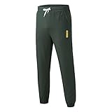 AILIEE Herren Hosen Modischer Anzughosen Übergröße Lockerer Trainingsanzug Mit Gebundenen Füßen Stretch Cargo Slim Fit Freizeithosen Mit Taschen(Grün,3XL)