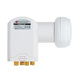 RED OPTICUM LQP 04H Quad LNB I Digital-LNB 4-fach mit nur 0.1dB Rauschmaß und ausziehbarem Wetterschutz I Full HD - 3D - UHD - 4K Ready I Sat-LNB für 4 Teilnehmer zum Direk