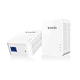 Tenda PH3 AV1000 Gigabit Powerline Adapter Kit (2 Gigabit LAN Ports, Steckdose, HomePlug AV2, QoS, kompatibel mit Adaptern anderer Marken, 2er Set) weiß