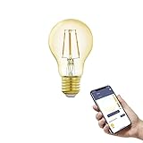 EGLO connect.Z Smart-Home LED Leuchtmittel E27, A60, ZigBee, App und Sprachsteuerung, dimmbar, warmweiß, 500 Lumen, 5,5 Watt, Vintage-Glühbirne amb