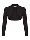 DANAEST Damen Bolero Jacke Festlich Cardigan Top (653), Farbe:Schwarz, Kostüme & Blazer für Damen:40 / L