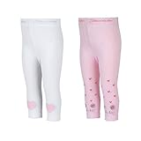 Sterntaler Baby-Mädchen Leggins DP Herz/Maus 8662120 Leggings, Weiss, 74