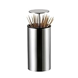 Bdlohxg 2 STÜCKE Tragbarer Zahnstocherhalter, automatischer Edelstahl-Zahnstocherhalter, moderner Restaurant-Popup-Aufbewahrungsbox-Spender, für Z