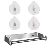 Küchenrollenhalter,Handtuchhaken,Toilettenpapierhalter Klopapierhalter Küchenhaken,Küchenrollenhalter Klopapierhalter WC Papier Halterung Wandmontage für Küche und B