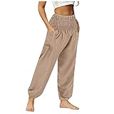 Overdose Damen Loose Mode Pants Einfarbig Jogginghose Freizeithose Damenhosen Casual Sweatpants Gamaschen Überziehhose Hosen E