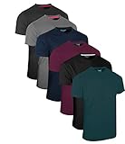 FULL TIME SPORTS® Tech 3 4 6 Pack Assorted Langarm-, Kurzarm Casual Top Multi Pack Rundhals T-Shirts (XX-Large, 6 Pack - Dark Assorted)