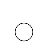 LFsem LED Pendelleuchte Runde Ring Hängelampe Moderne einfache nordische Deckenleuchte Metall Kreis hängende Beleuchtung Schlafzimmer Esszimmer Wohnzimmer (A-Schwarz)