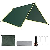 gracosy Zeltplane Wasserdicht, Tarp für Hängematte Regenschutz Sonnenschutz Camping Zelt Tarp Outdoor Plane Faltbare Kleines Volumen Zeltplane Mehrzweck Leichte Tragbare für Camping, R