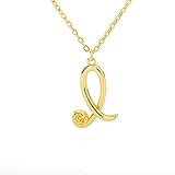 QWKLNRA Alphabet-Halskette，Edelstahl Rose Blume I Brief Halskette Für Frauen Blume Initial Anhänger Chokerhalskette Alphabet Valentinstag Schmuck Geschenk