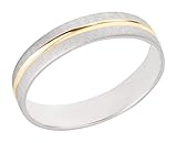 Ardeo Aurum Trauring Unisex Damenring Herrenring aus 375 Gold bicolor Gelbgold Weißgold massiv Ehering Größe 58