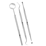 YSCARE Zahnpflege Set Dental Professionelle Dental Set Zahnreinigung Zahnsteinentferner Zahnsonde Mundspiegel Scaler Edelstahl 3