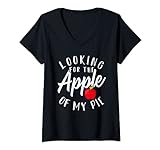Damen Apple Pie Pun für Mädchen und Jungen T-Shirt mit V