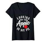 Damen Apple Pie Pun für Mädchen und Jungen T-Shirt mit V