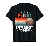 Never Forget Pluto Nerd Space Planet Vintage Sonnensystem T-S