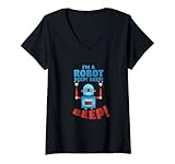 Damen I'm a robot I Roboter Computer PC T-Shirt mit V