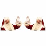 windyday Weihnachtsmann Aufkleber Für Fenster, 2pcs Klassische Weihnachtsaufkleber Biden-Aufkleber Für Fenster-Auto-Dekor Weihnachten Sticker Santa Chritsmas Car Decor Window Cling Stick