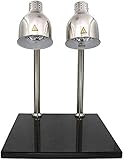 ywewsq Einstellbare Wärmelampe Buffet Two Food Wärmelampe Barbecue Marmor Tischlampe Isolierung,Silber,Doppelkopf,Größe:Doppelkopf (Color : Gold, Size : Singlehead) (Color : Gold, Size : Doub