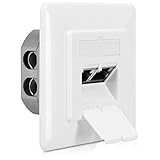 kwmobile Netzwerkdose Modul Unterputz - Unterputzdose für CAT 6A Kabel - Doppel Datendose - 2x RJ45 Anschluss - 10Gibt/s geschirmt Metall G