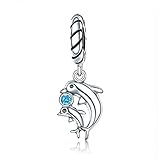 Doppel-Delfin-Charm, 925er-Sterlingsilber, Tier-Charm, Liebe, Jahrestag, Charm für Pandora-Charm-Armb