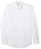 Amazon Essentials Herren Slim-fit Long-sleeve Solid Oxford Shirt , Weiß (White), Large (Herstellergröße: )