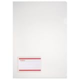 Herlitz 10913804 Aktenhülle A4 glasklar mit Etikett, PP, 0,180 mm transp