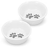 Navaris Futternapf Set für Katzen und kleine Hunde - 2er Keramik Fressnapf Hundenapf Katzennapf - Futterstation Futterbar - spü