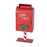 Dekobriefkasten Santa Mail rot weiß Metall Mailbox Wunschzettel W