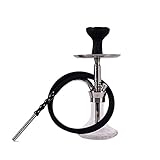 UIOUKL Wasserpfeife aus Edelstahl, Einzelrohr, kleine Wasserpfeife, persönliche Reise, tragbar, Reise-Shisha-Set, tragbares Wasserpfeifen-Shisha + Silikonschale + Schlauch + Zange für besseres S