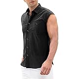 Beokeuioe Tank Top Ärmellose Hemden Regular fit Ärmellose Hemd Herren Sommer Weste Casual Unterhemd Armellos Achselshirts Revers Sleeveless Muskelshirt aus Baumwolle und L